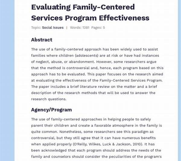 Evaluating Family Support Program Effectiveness